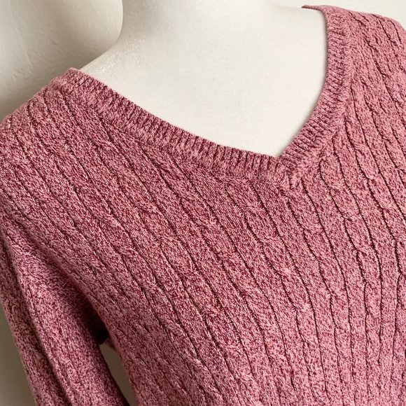 Karen Scott Raspberry Pullover Cable Kit Sweater - Picture 2 of 5